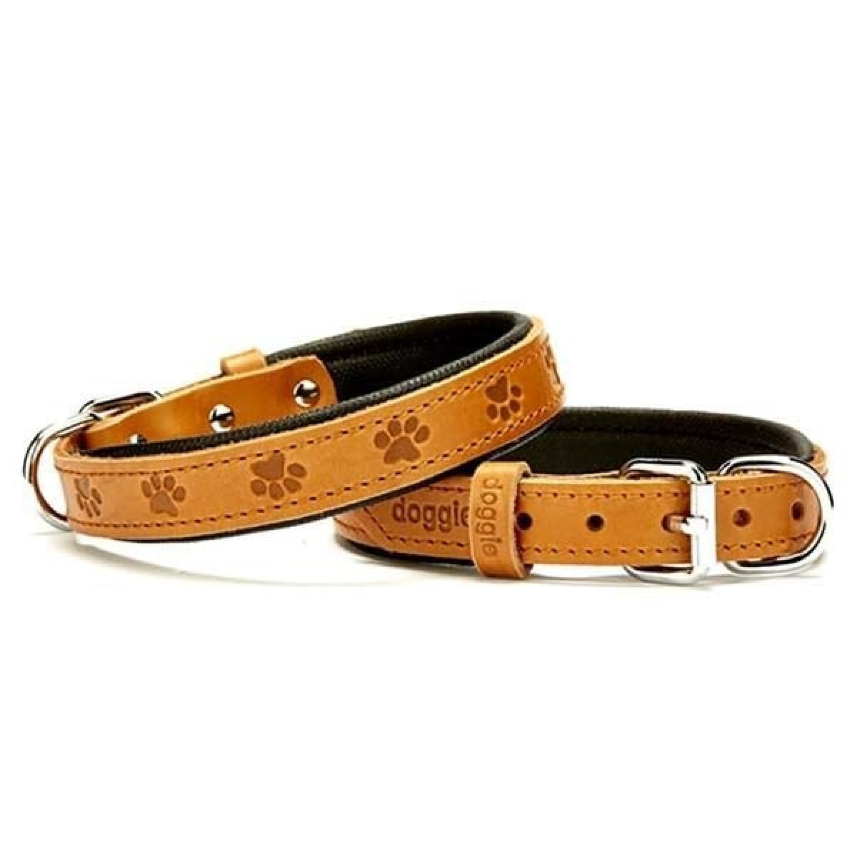 Doggie Comfort Deri Pati Desenli Köpek Boyun Tasması Small Camel 2x30-35 Cm Doggie Comfort Deri Pati Desenli Köpek Boyun Tasması Small Camel 2x30-35 Cm