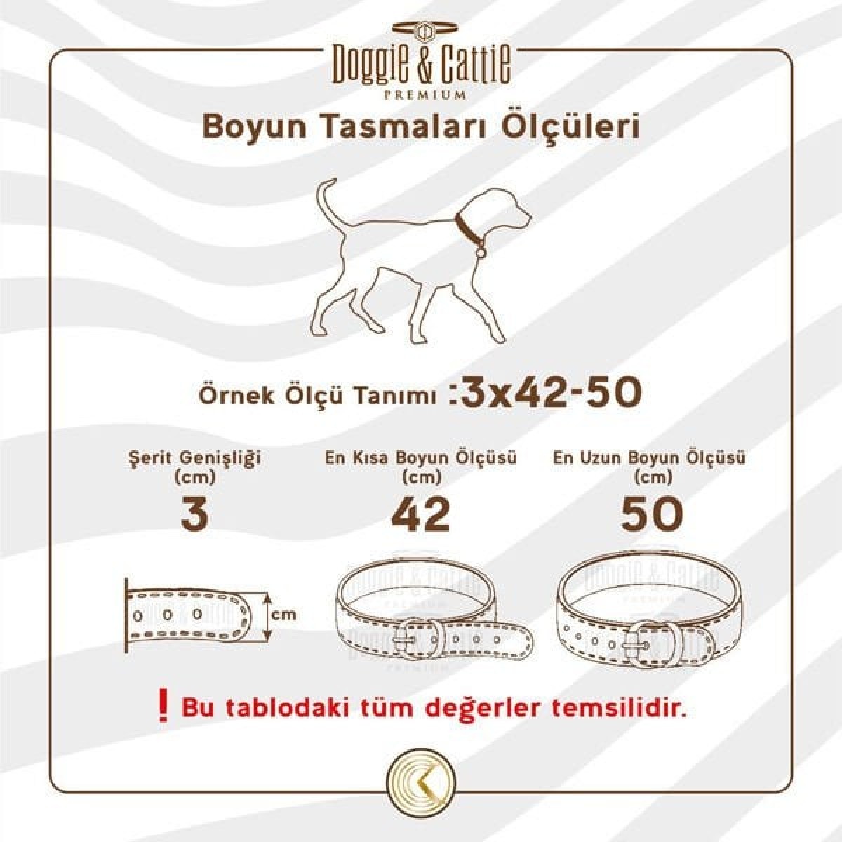 Doggie Comfort Dokuma Köpek Boyun Tasması Medium Haki 1.5x25-30 Cm