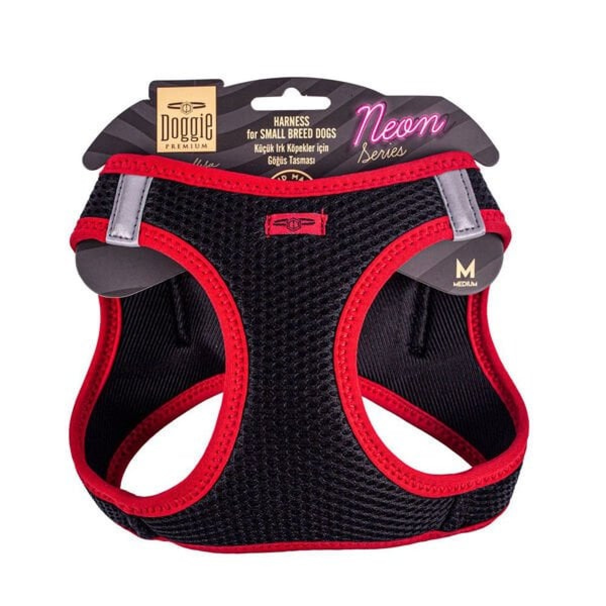 Doggie Havalı Dokuma Neon Küçük Irk Köpek Göğüs Tasması Medium Kırmızı 38-44 Cm Doggie Havalı Dokuma Neon Küçük Irk Köpek Göğüs Tasması Medium Kırmızı 38-44 Cm
