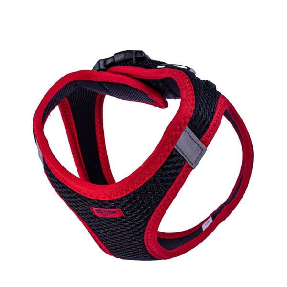 Doggie Havalı Dokuma Neon Küçük Irk Köpek Göğüs Tasması Small Kırmızı 32-38 Cm