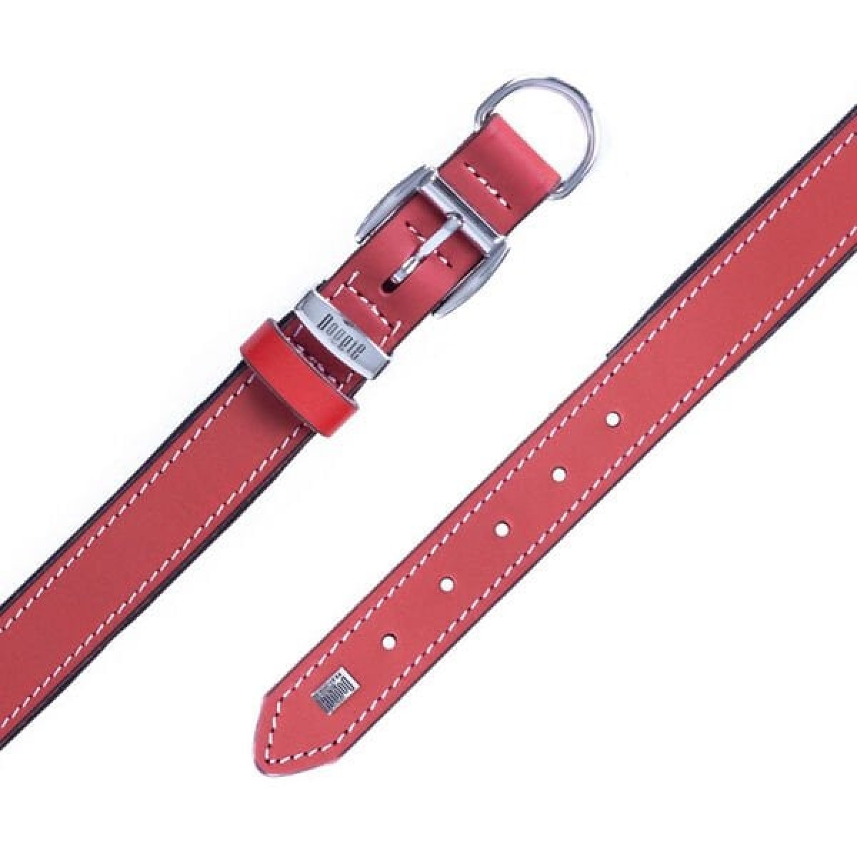 Doggie Konfor Deri Köpek Boyun Tasması Medium Kırmızı 2.5x37 45 Cm