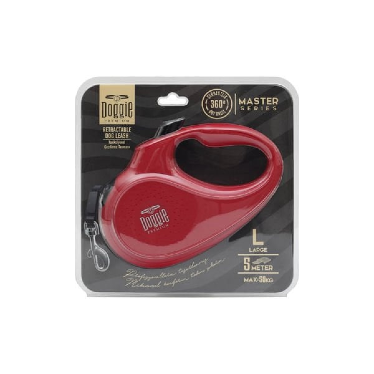 Doggie Master Otomatik Köpek Uzatma Tasması Large Kırmızı 50 Kg 5 Mt Doggie Master Otomatik Köpek Uzatma Tasması Large Kırmızı 50 Kg 5 Mt