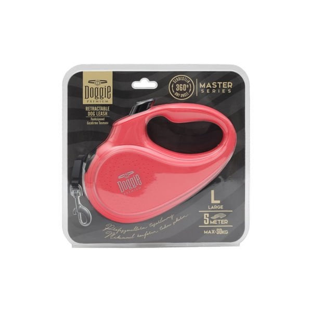 Doggie Master Otomatik Köpek Uzatma Tasması Large Pembe 50 Kg 5 Mt Doggie Master Otomatik Köpek Uzatma Tasması Large Pembe 50 Kg 5 Mt