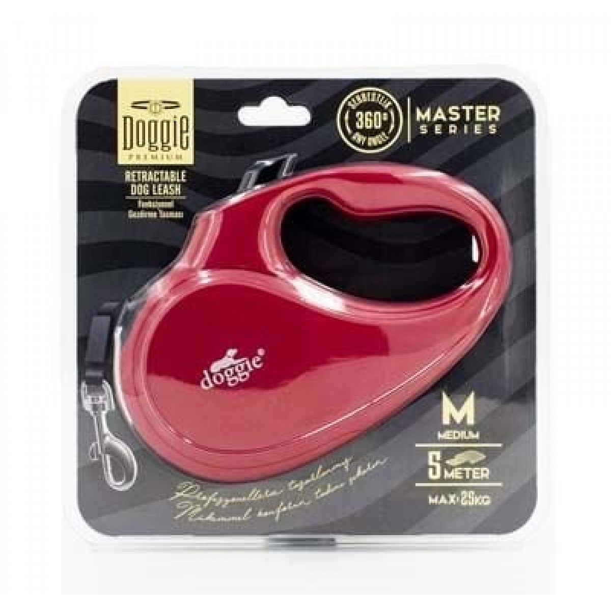Doggie Master Otomatik Köpek Uzatma Tasması Medium Kırmızı 25 Kg 5 Mt Doggie Master Otomatik Köpek Uzatma Tasması Medium Kırmızı 25 Kg 5 Mt