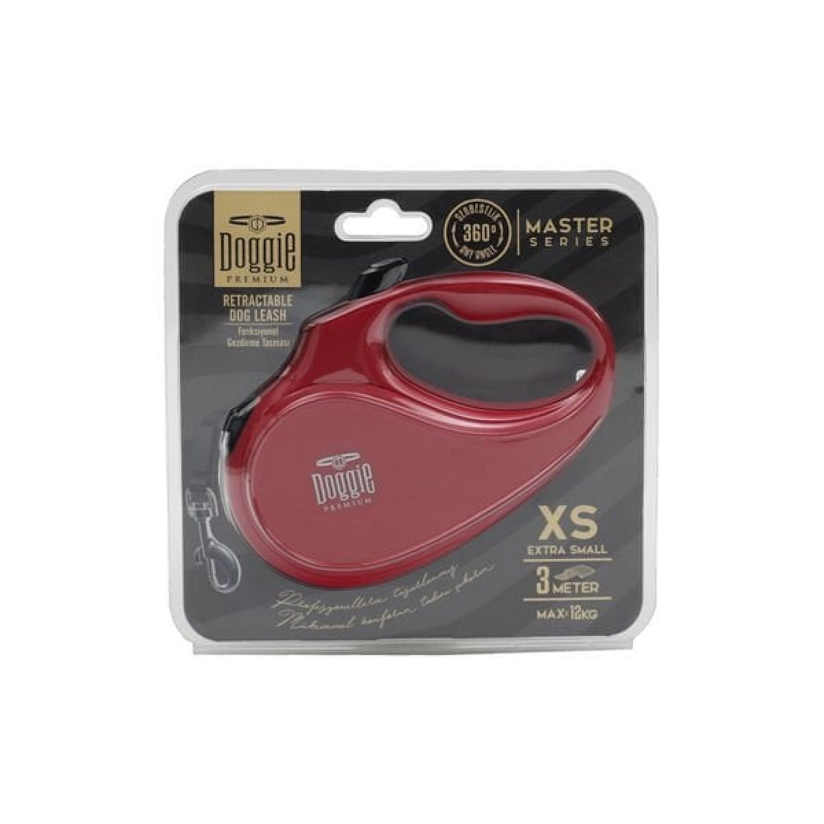 Doggie Master Otomatik Köpek Uzatma Tasması Xsmall Kırmızı 12 Kg 3 Mt Doggie Master Otomatik Köpek Uzatma Tasması Xsmall Kırmızı 12 Kg 3 Mt