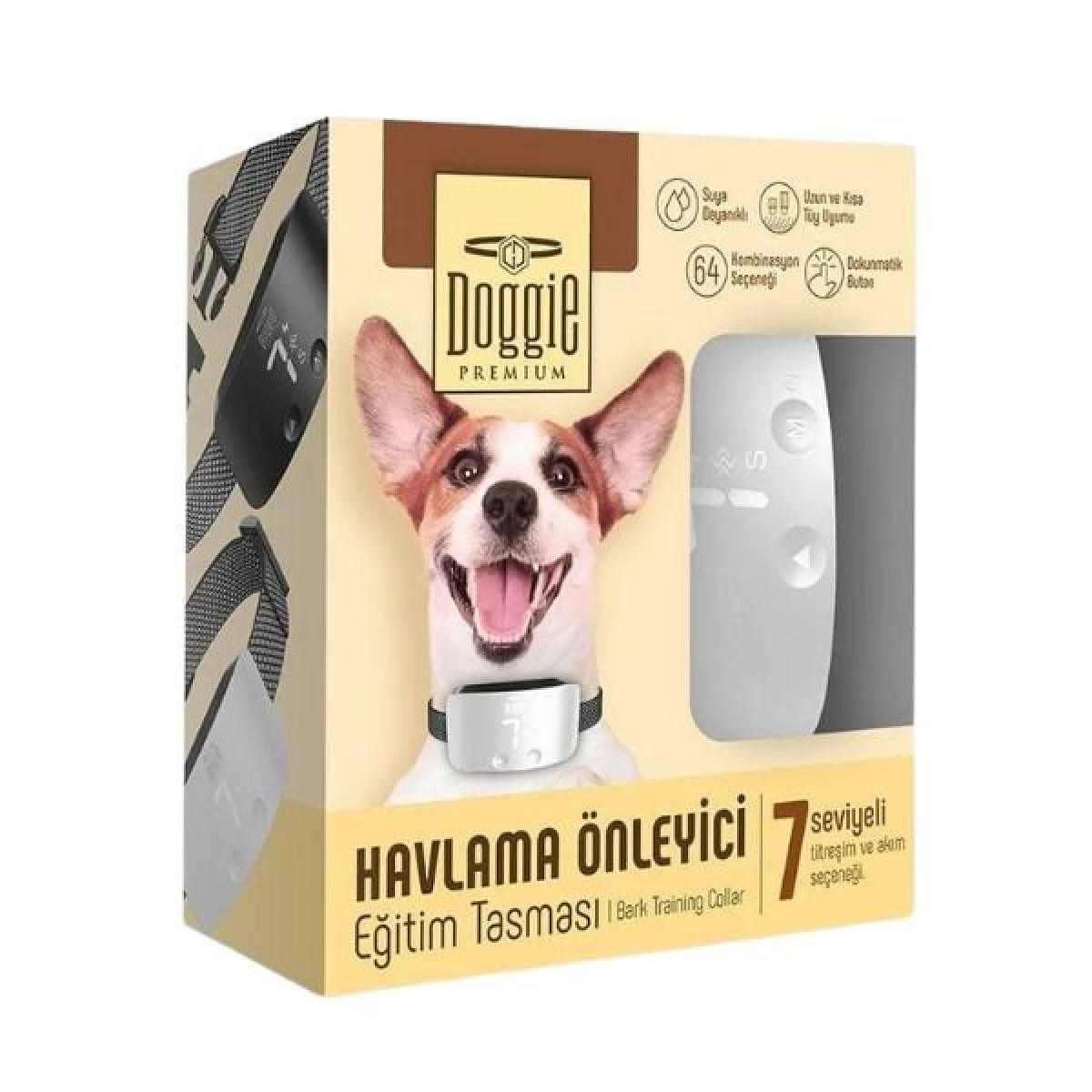 Doggie Premium Havlama Önleyici Köpek Eğitim Tasması Beyaz