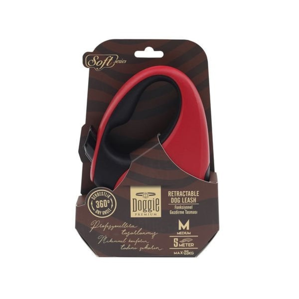 Doggie Soft Otomatik Köpek Uzatma Tasması Medium Kırmızı 25 Kg 5 Mt Doggie Soft Otomatik Köpek Uzatma Tasması Medium Kırmızı 25 Kg 5 Mt