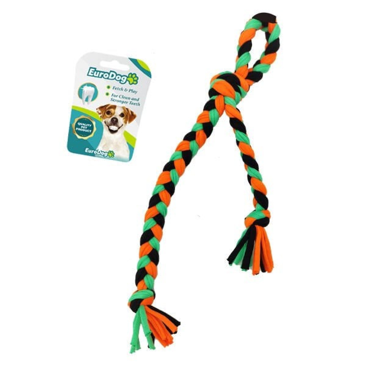 Euro Dog Düğümlü Diş İpi Köpek Oyuncağı Siyah/Turuncu/Yeşil 42 Cm Euro Dog Düğümlü Diş İpi Köpek Oyuncağı Siyah/Turuncu/Yeşil 42 Cm