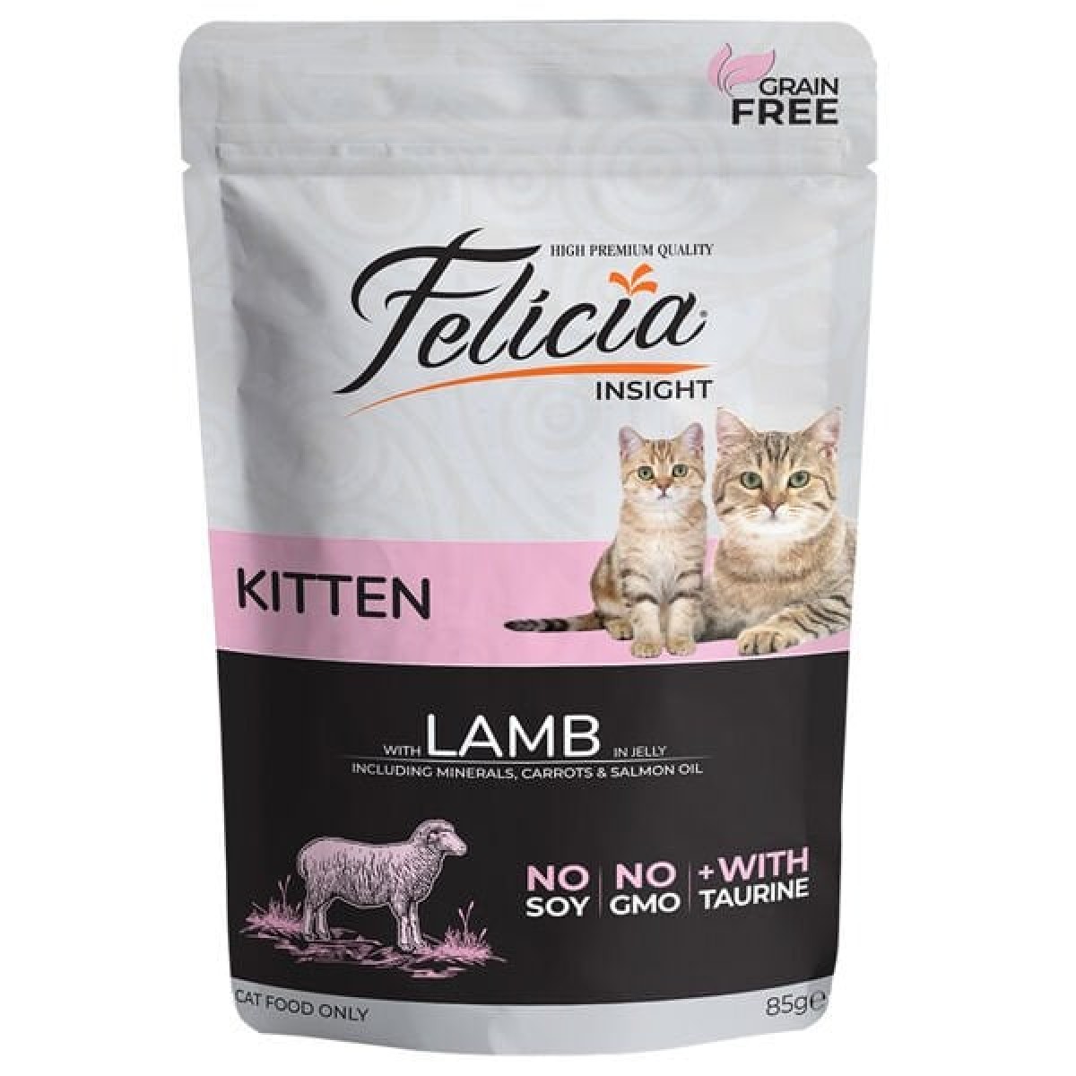 Felicia Tahılsız Kuzu Etli Pouch Yavru Konserve Kedi Maması 85 Gr Felicia Tahılsız Kuzu Etli Pouch Yavru Konserve Kedi Maması 85 Gr