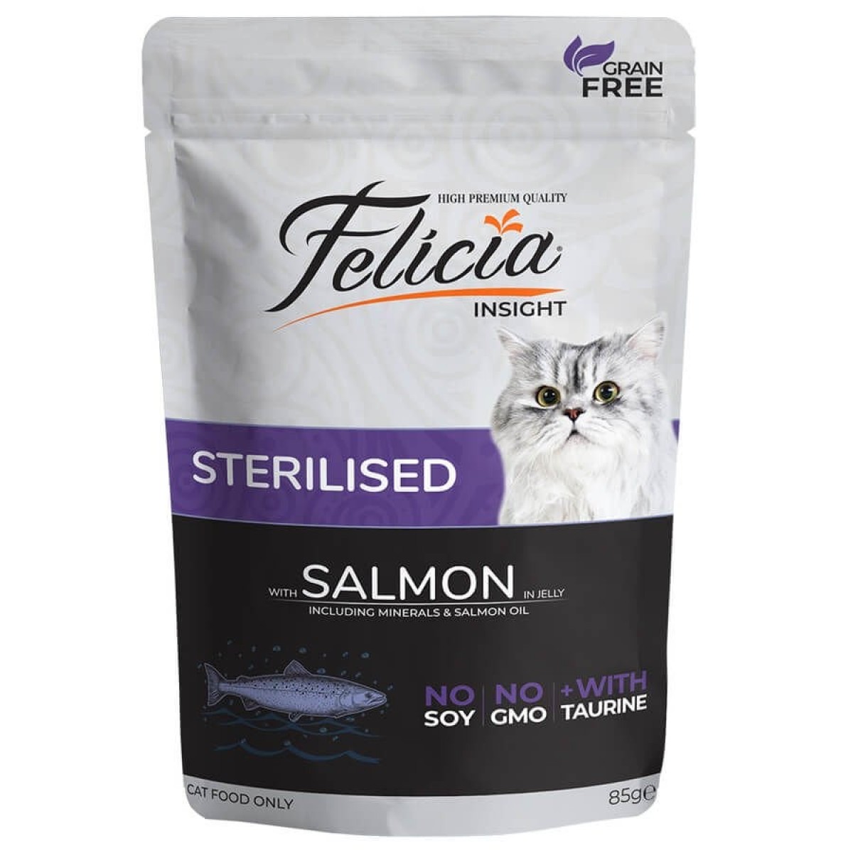 Felicia Tahılsız Somonlu Pouch Kısırlaştırılmış Konserve Kedi Maması 85 Gr Felicia Tahılsız Somonlu Pouch Kısırlaştırılmış Konserve Kedi Maması 85 Gr