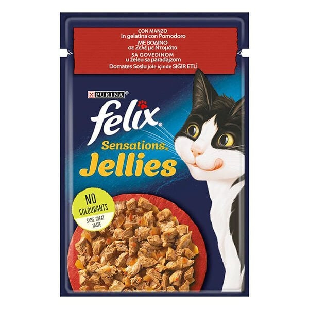 Felix Sensations Taze Jöle İçerisinde Domates Soslu Sığır Etli Yetişkin Konserve Kedi Maması 85 Gr Felix Sensations Taze Jöle İçerisinde Domates Soslu Sığır Etli Yetişkin Konserve Kedi Maması 85 Gr