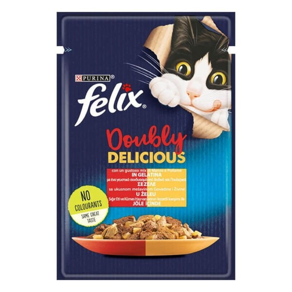 Felix Taze Sığır Etli ve Kümes Hayvanlı Jöleli Pouch Yetişkin Konserve Kedi Maması 85 Gr Felix Taze Sığır Etli ve Kümes Hayvanlı Jöleli Pouch Yetişkin Konserve Kedi Maması 85 Gr