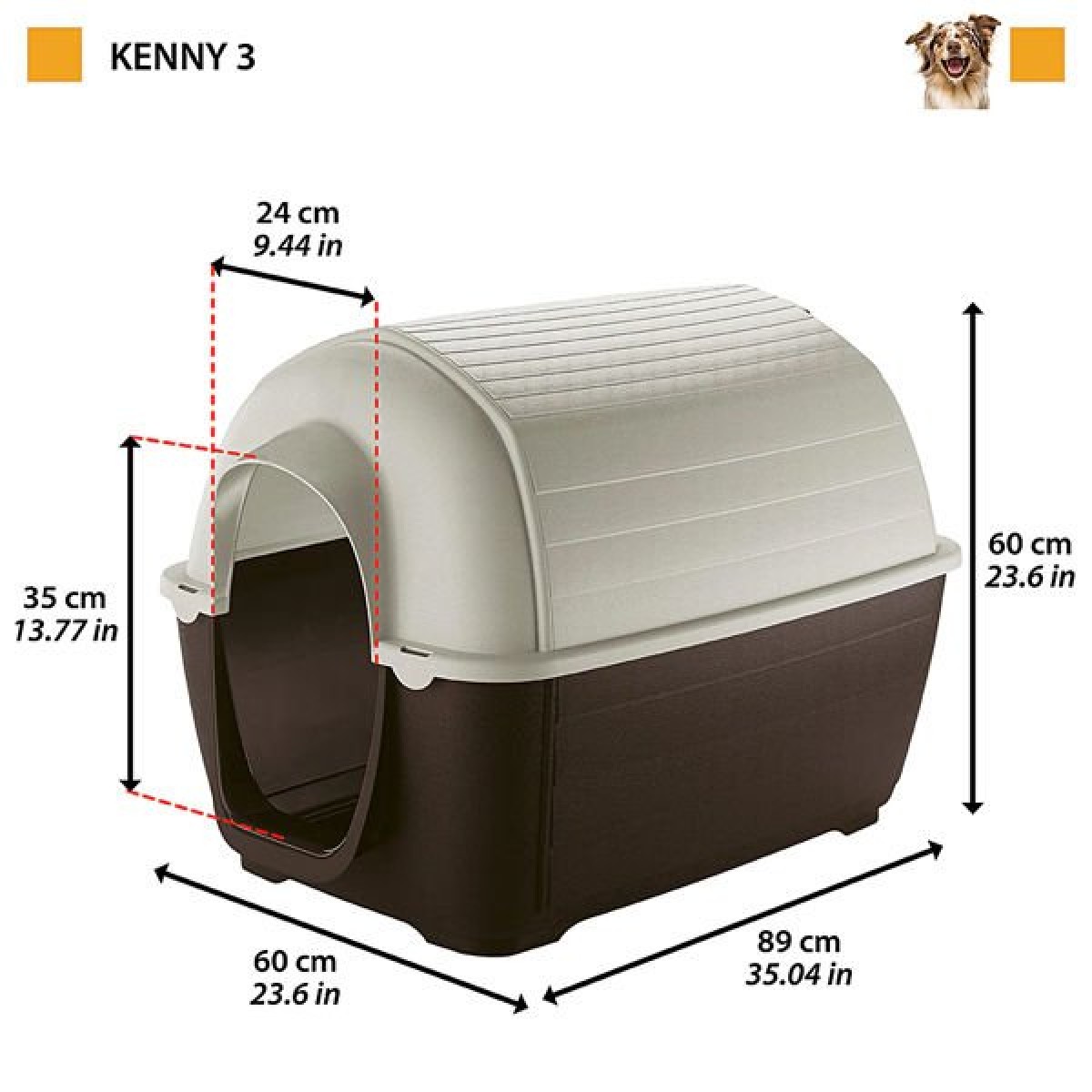 Ferplast Kenny 3 Plastik Köpek Kulübesi Medium 60x89x60 Cm