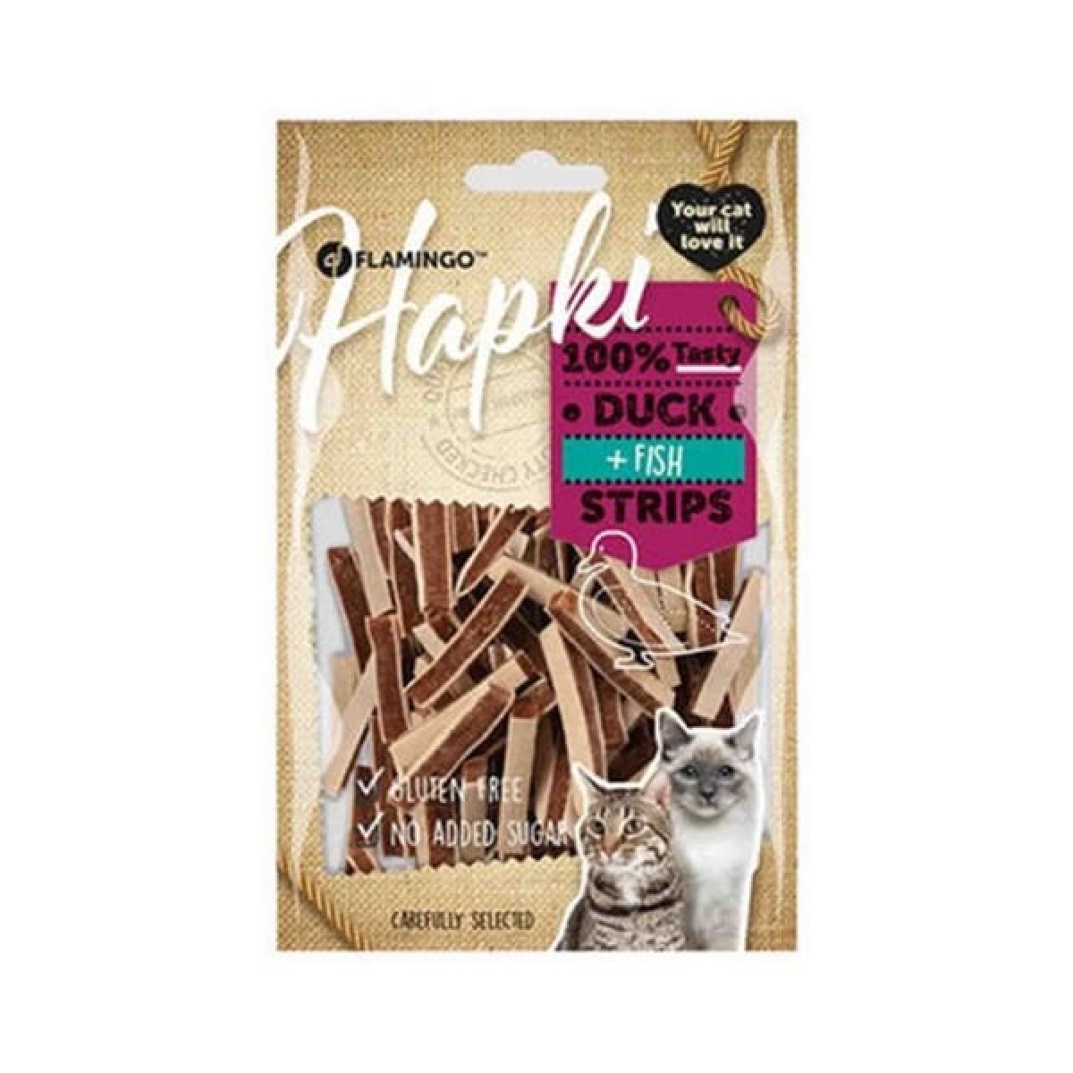 Flamingo Hapki Strips Ördekli ve Balıklı Kedi Ödül Maması 85 Gr Flamingo Hapki Strips Ördekli ve Balıklı Kedi Ödül Maması 85 Gr