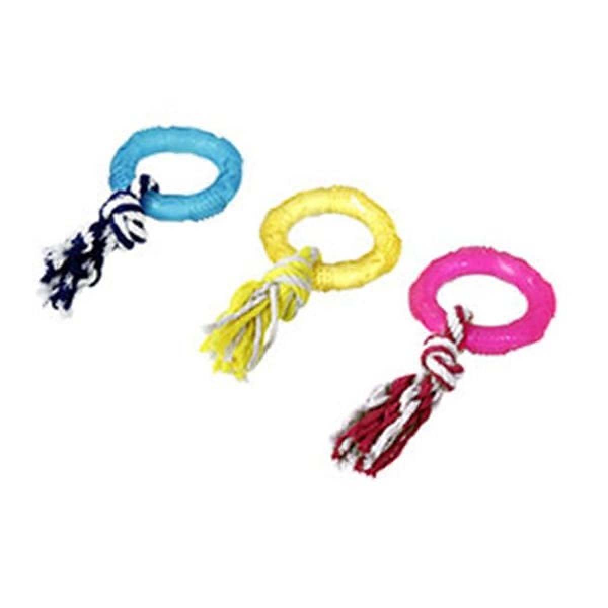 Flamingo Renkli Tırtıklı İpli Halka Köpek Oyuncağı 8 Cm Flamingo Renkli Tırtıklı İpli Halka Köpek Oyuncağı 8 Cm