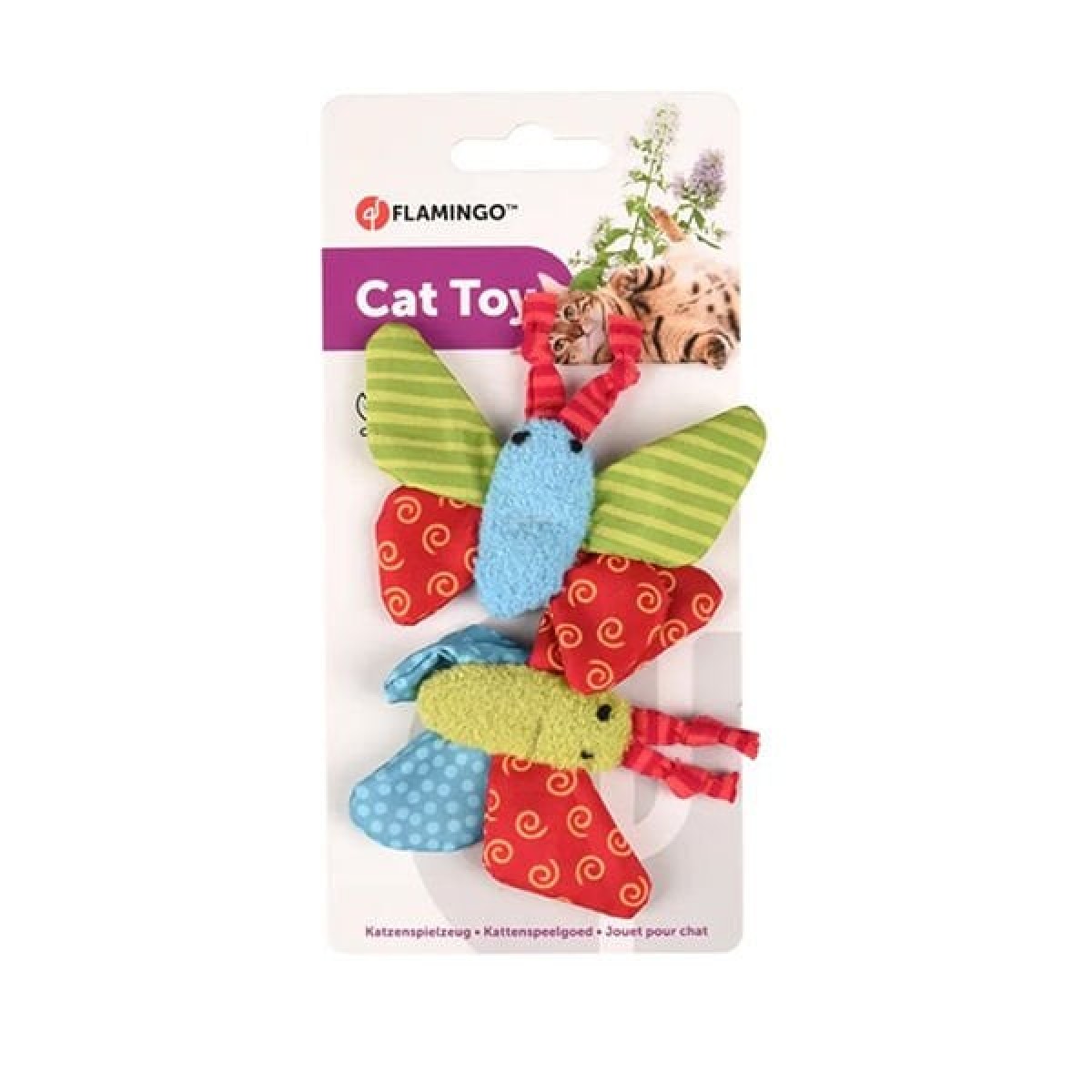 Flamingo Yowly Kelebek Şeklinde Kedi Oyuncağı 2 Adet 9 Cm