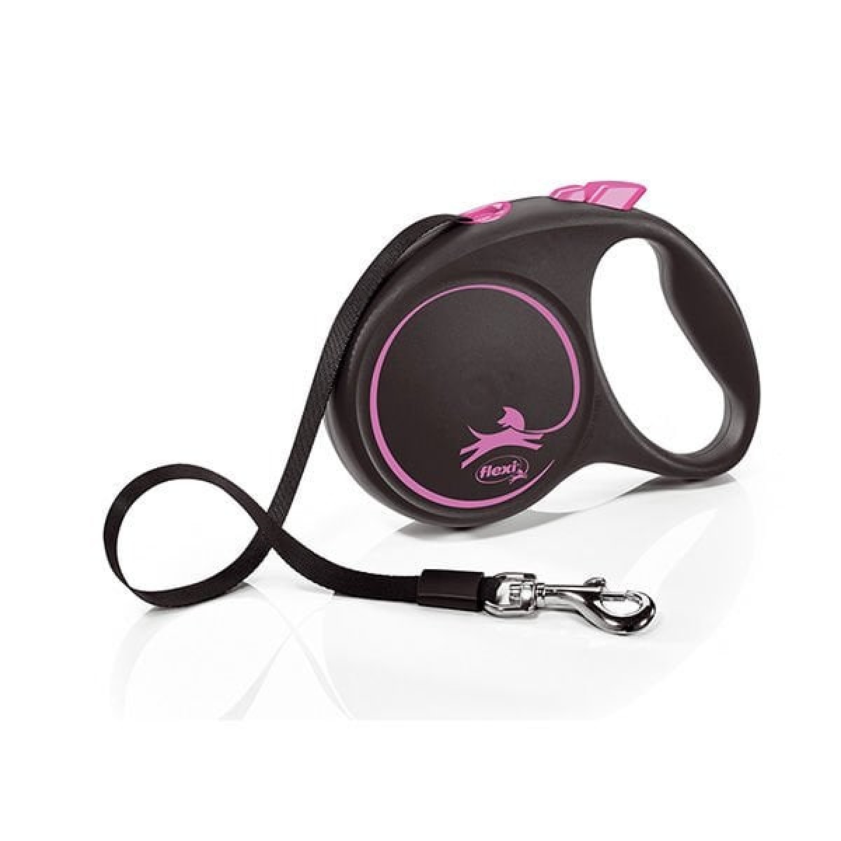 Flexi Black Design Şerit Otomatik Köpek Gezdirme Tasması Pembe/Siyah Large 5 Mt Flexi Black Design Şerit Otomatik Köpek Gezdirme Tasması Pembe/Siyah Large 5 Mt