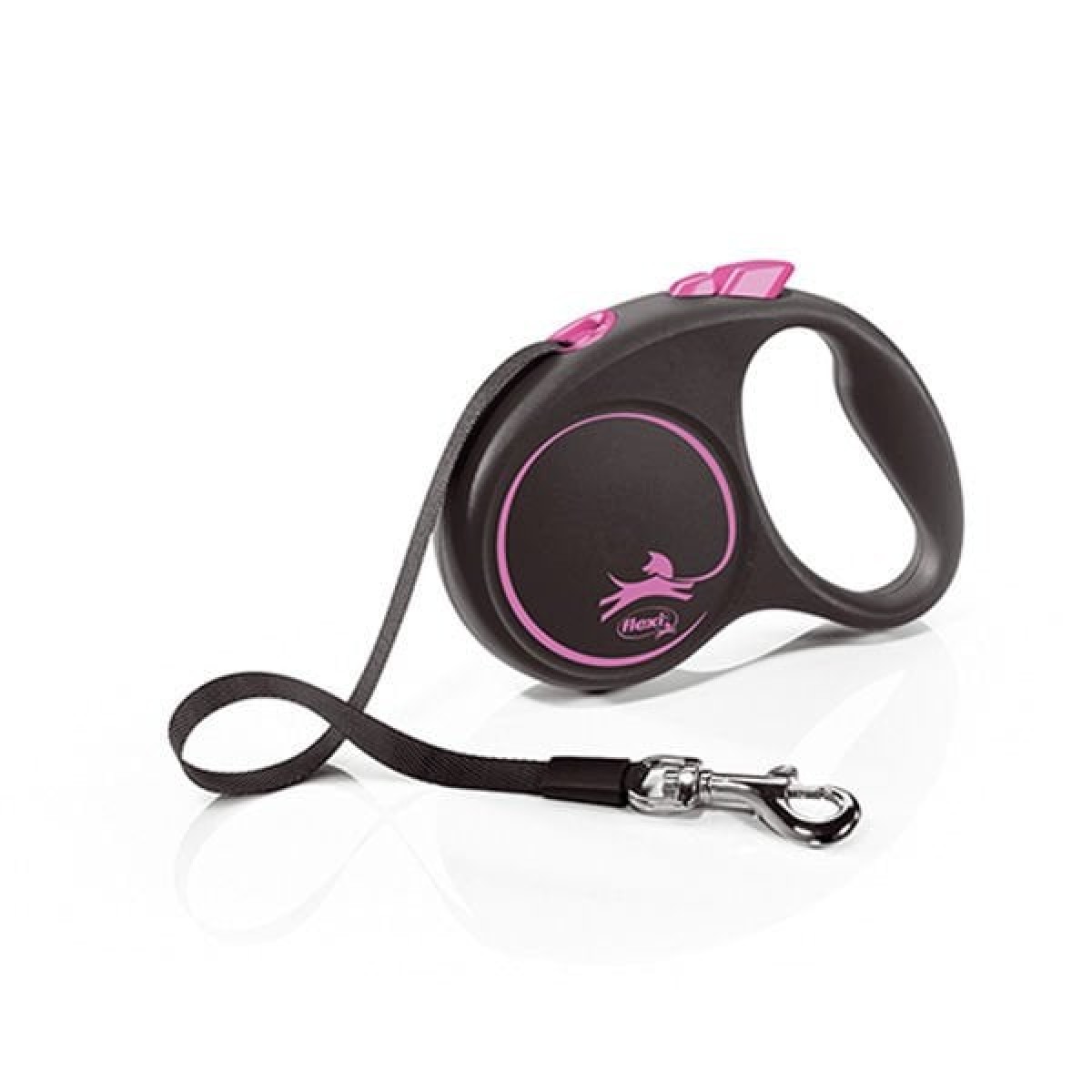 Flexi Black Design Şerit Otomatik Köpek Gezdirme Tasması Pembe/Siyah Small 5 Mt Flexi Black Design Şerit Otomatik Köpek Gezdirme Tasması Pembe/Siyah Small 5 Mt