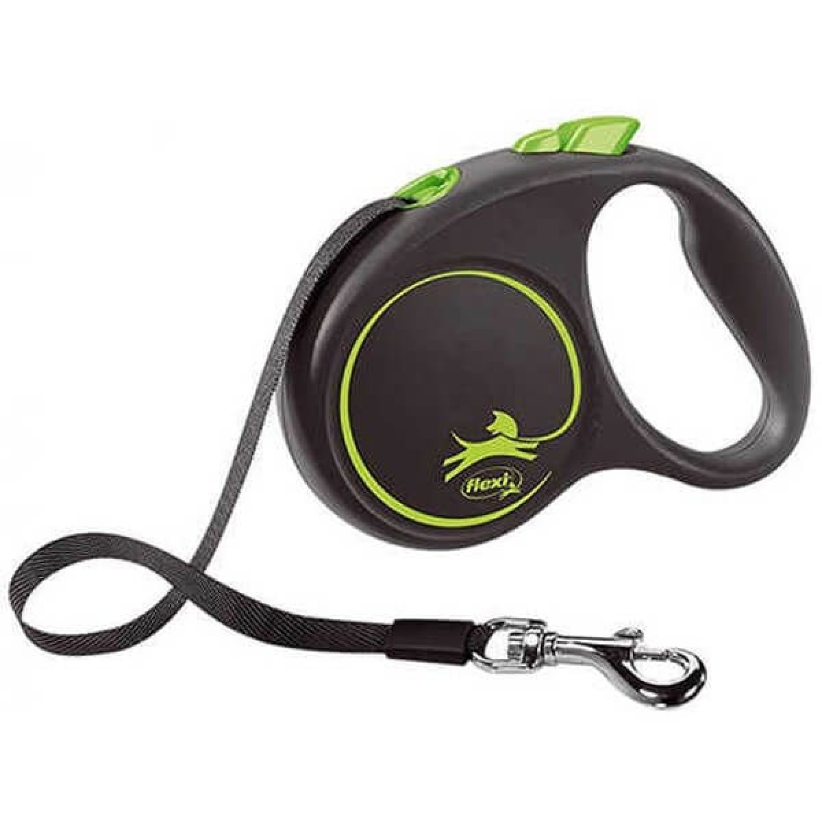 Flexi Black Design Şerit Otomatik Köpek Gezdirme Tasması Yeşil Large 5 Mt Flexi Black Design Şerit Otomatik Köpek Gezdirme Tasması Yeşil Large 5 Mt