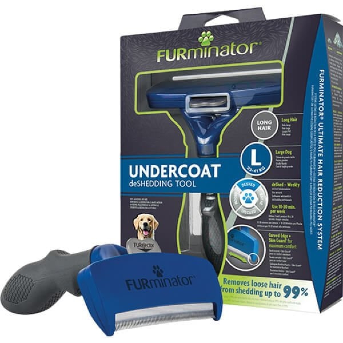 Furminator Kolay Temizlenen Uzun Tüylü Köpek Tüy Tarağı Large Furminator Kolay Temizlenen Uzun Tüylü Köpek Tüy Tarağı Large