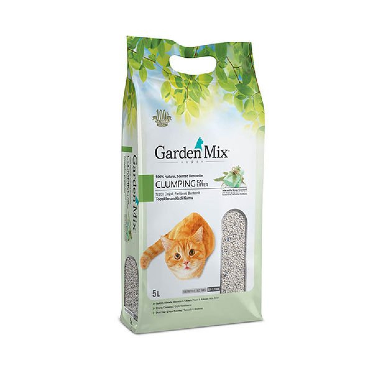 Garden Mix Bentonit İnce Taneli Marsilya Sabunu Kokulu Kedi Kumu İnce 5 Lt Garden Mix Bentonit İnce Taneli Marsilya Sabunu Kokulu Kedi Kumu İnce 5 Lt