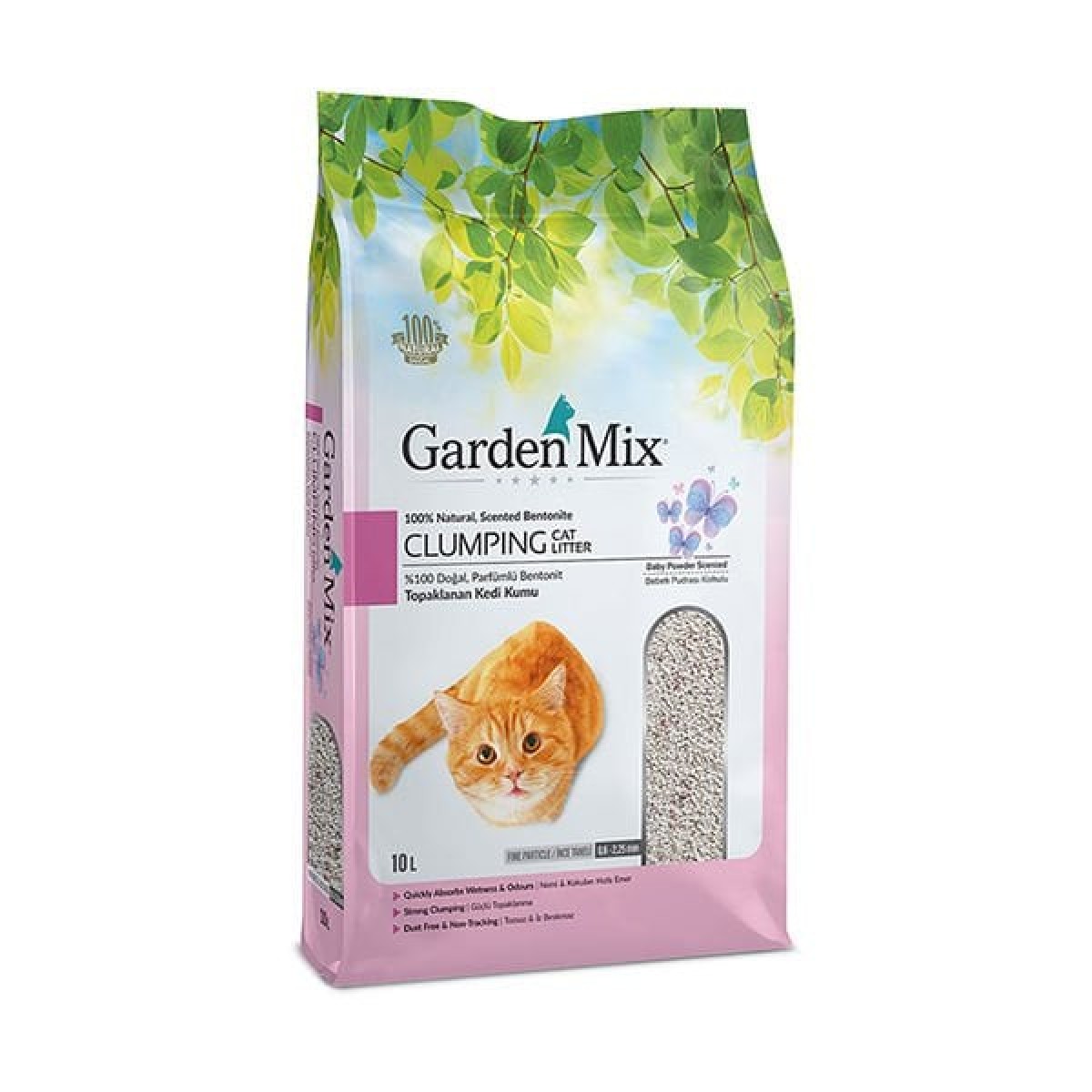Garden Mix Bentonit Kalın Taneli Bebek Pudrası Kokulu Kedi Kumu 10 Lt Garden Mix Bentonit Kalın Taneli Bebek Pudrası Kokulu Kedi Kumu 10 Lt