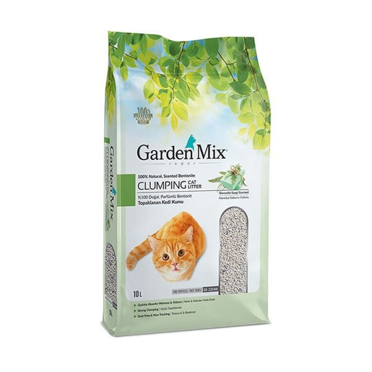 Garden Mix Bentonit Kalın Taneli Marsilya Sabunu Kokulu Kedi Kumu 10 Lt Garden Mix Bentonit Kalın Taneli Marsilya Sabunu Kokulu Kedi Kumu 10 Lt