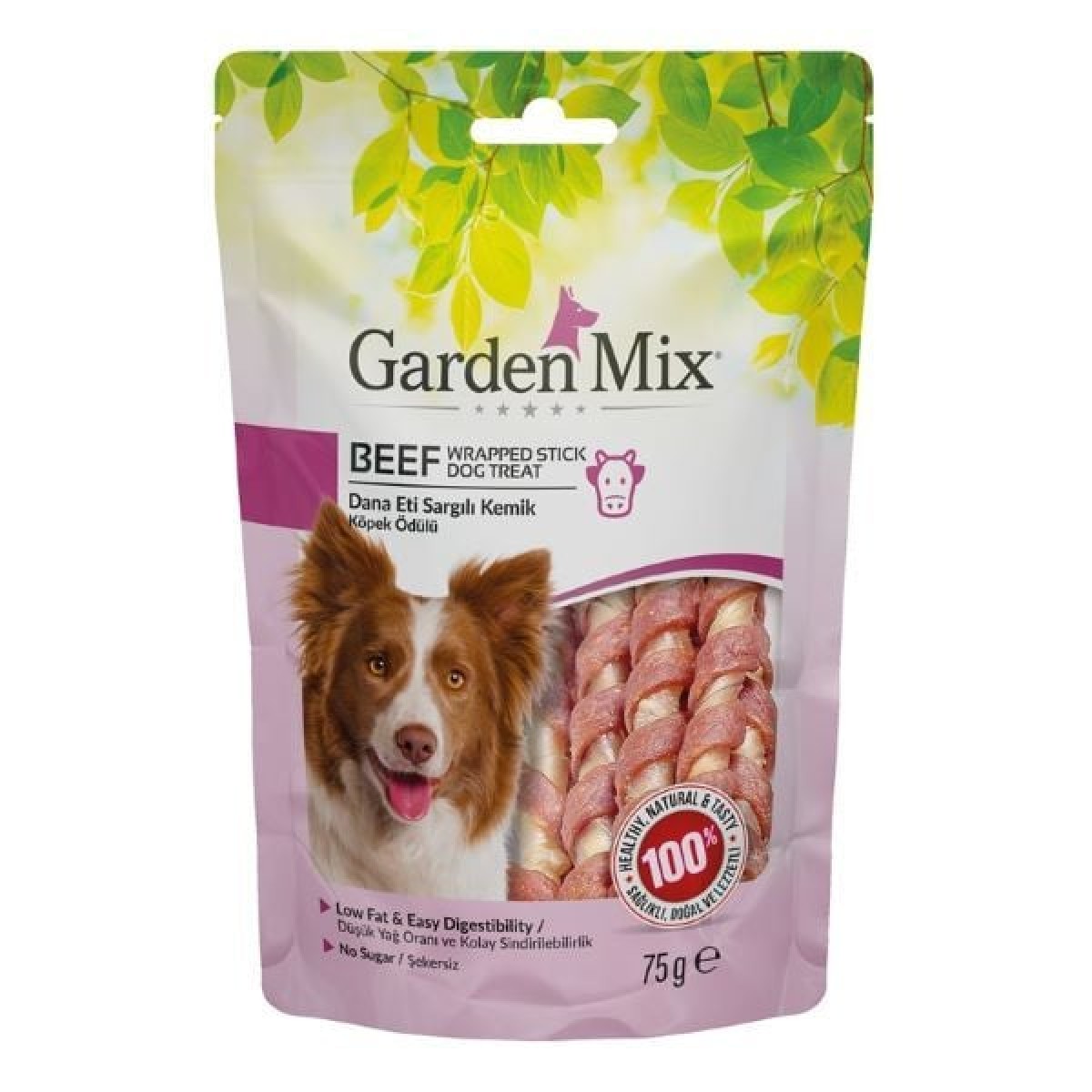 Garden Mix Dana Eti Sargılı Kemik Düşük Yağlı Şekersiz Stick Köpek Ödül Maması 75 Gr Garden Mix Dana Eti Sargılı Kemik Düşük Yağlı Şekersiz Stick Köpek Ödül Maması 75 Gr
