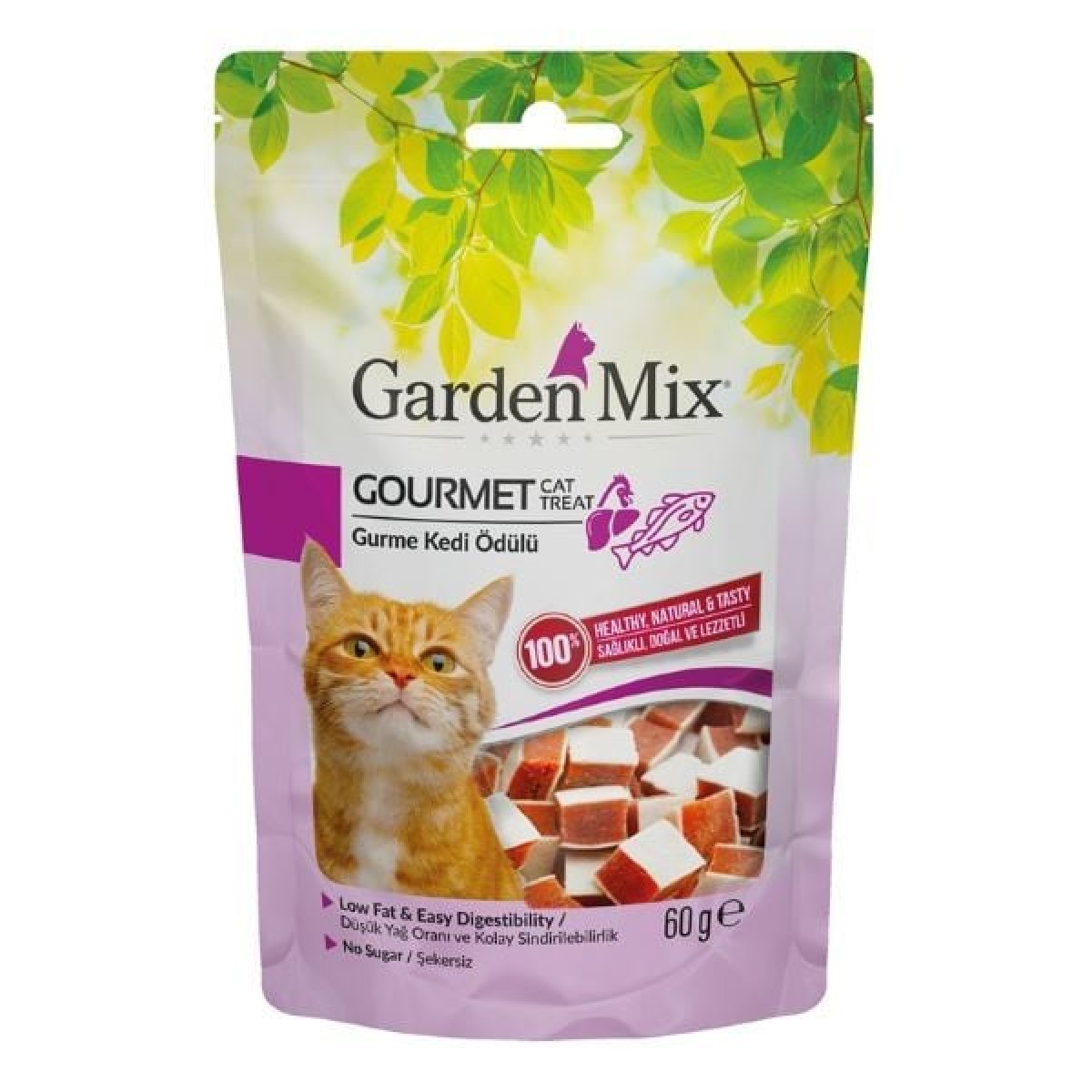 Garden Mix Gurme Düşük Yağlı Şekersiz Kedi Ödül Maması 60 Gr