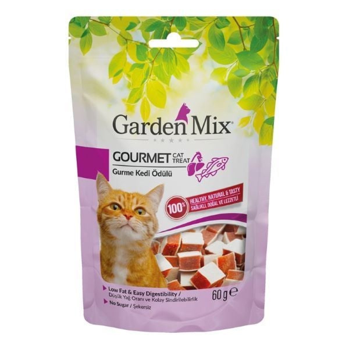 Garden Mix Gurme Düşük Yağlı Şekersiz Kedi Ödül Maması 60 Gr Garden Mix Gurme Düşük Yağlı Şekersiz Kedi Ödül Maması 60 Gr