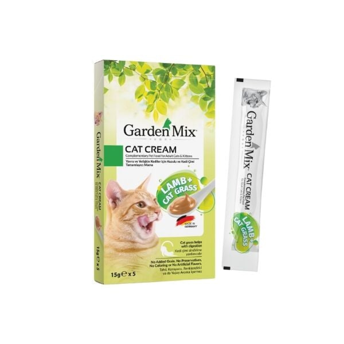 Garden Mix Kedi Çimi ve Kuzulu Sıvı Kedi Ödül Maması 15 Gr 5 Adet Garden Mix Kedi Çimi ve Kuzulu Sıvı Kedi Ödül Maması 15 Gr 5 Adet