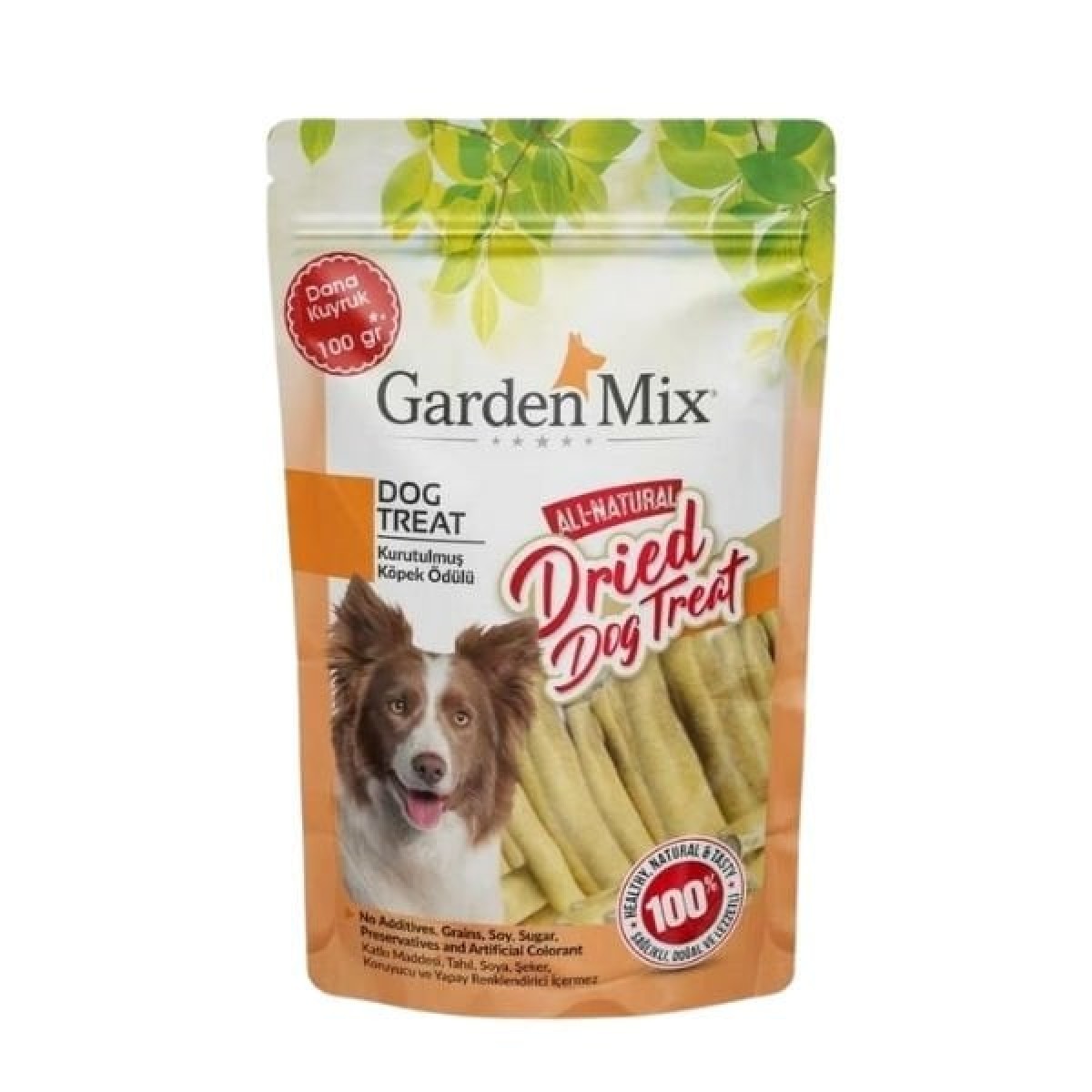 Garden Mix Kurutulmuş Dana Kuyruk Doğal Köpek Ödül Maması 100 Gr