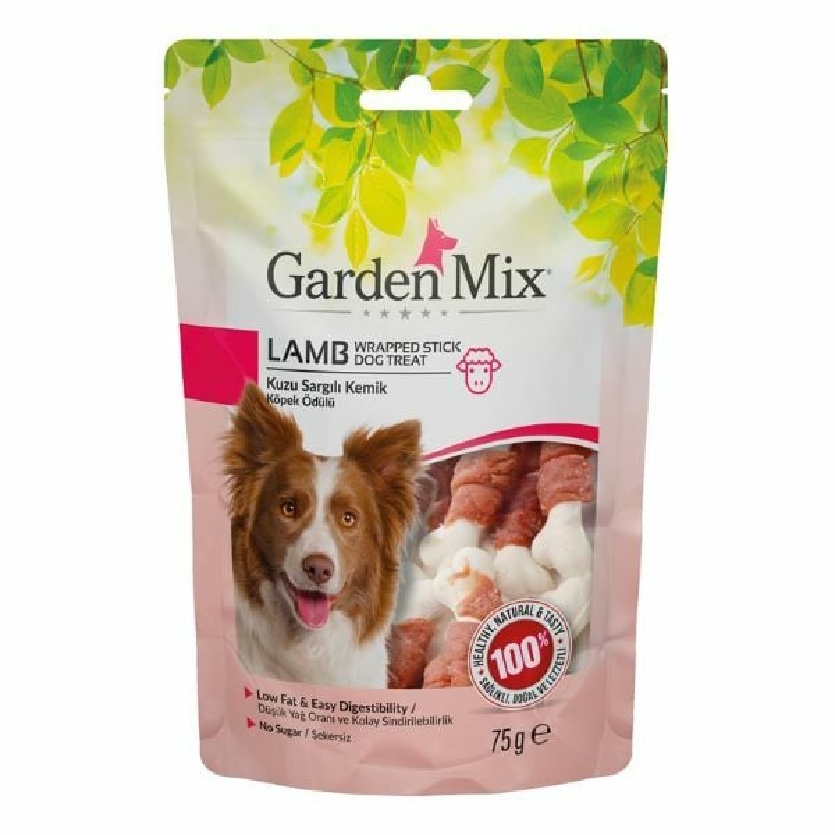 Garden Mix Kuzu Sargılı Kemik Düşük Yağlı Şekersiz Köpek Ödül Maması 75 Gr Garden Mix Kuzu Sargılı Kemik Düşük Yağlı Şekersiz Köpek Ödül Maması 75 Gr