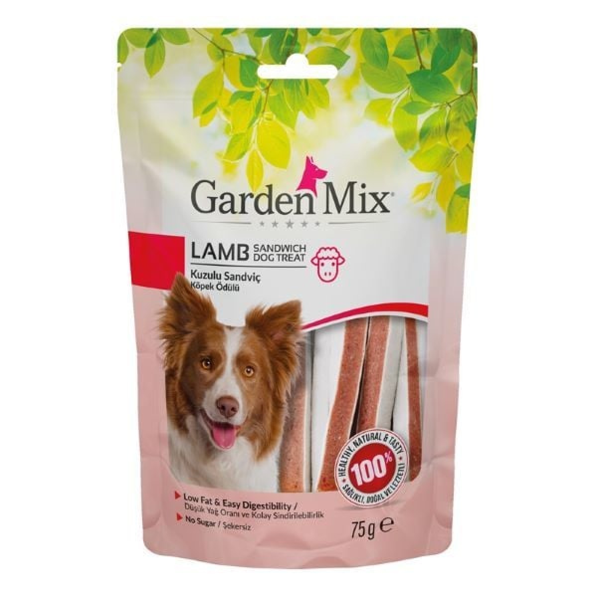 Garden Mix Kuzulu Sandviç Düşük Yağlı Şekersiz Köpek Ödül Maması 75 Gr Garden Mix Kuzulu Sandviç Düşük Yağlı Şekersiz Köpek Ödül Maması 75 Gr