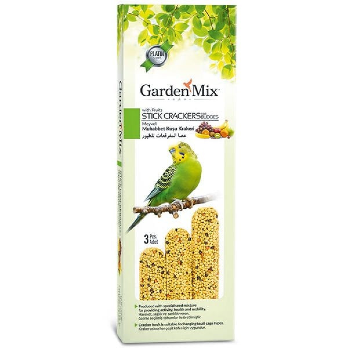 Garden Mix Meyveli Muhabbet Kuşu Krakeri 3x120 Gr Garden Mix Meyveli Muhabbet Kuşu Krakeri 3x120 Gr