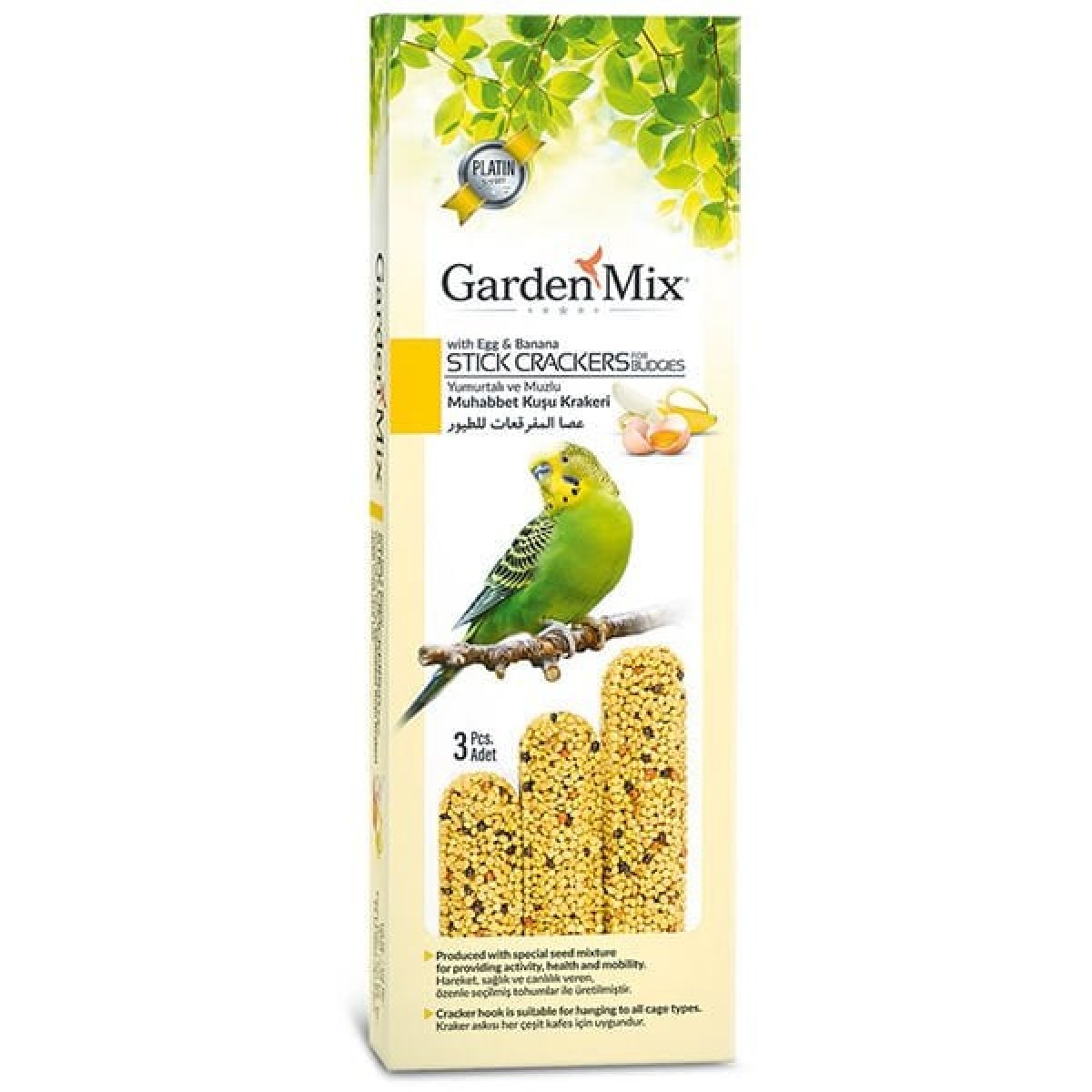 Garden Mix Muzlu ve Yumurtalı Muhabbet Kuş Krakeri 3 Adet Garden Mix Muzlu ve Yumurtalı Muhabbet Kuş Krakeri 3 Adet