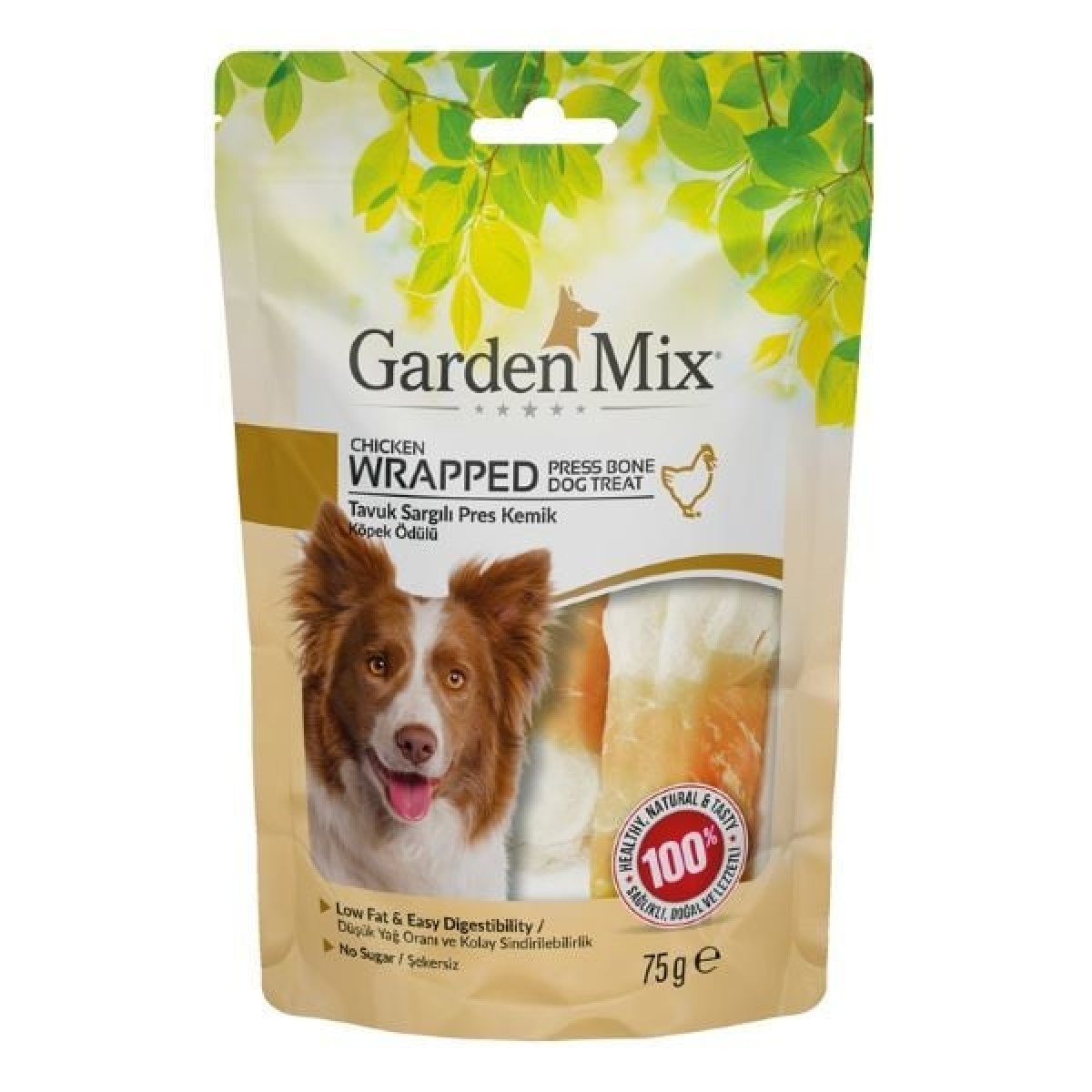 Garden Mix Sargılı Pres Kemik Düşük Yağlı Şekersiz Köpek Ödül Maması 75 Gr Garden Mix Sargılı Pres Kemik Düşük Yağlı Şekersiz Köpek Ödül Maması 75 Gr
