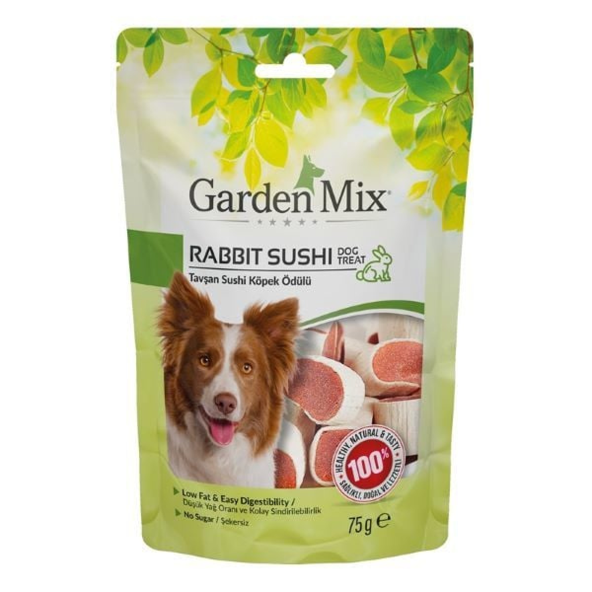 Garden Mix Tavşan Sushi Düşük Yağlı Şekersiz Köpek Ödül Maması 75 Gr Garden Mix Tavşan Sushi Düşük Yağlı Şekersiz Köpek Ödül Maması 75 Gr