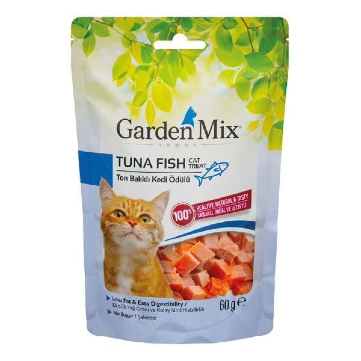 Garden Mix Ton Balıklı Düşük Yağlı Şekersiz Kedi Ödül Maması 60 Gr Garden Mix Ton Balıklı Düşük Yağlı Şekersiz Kedi Ödül Maması 60 Gr