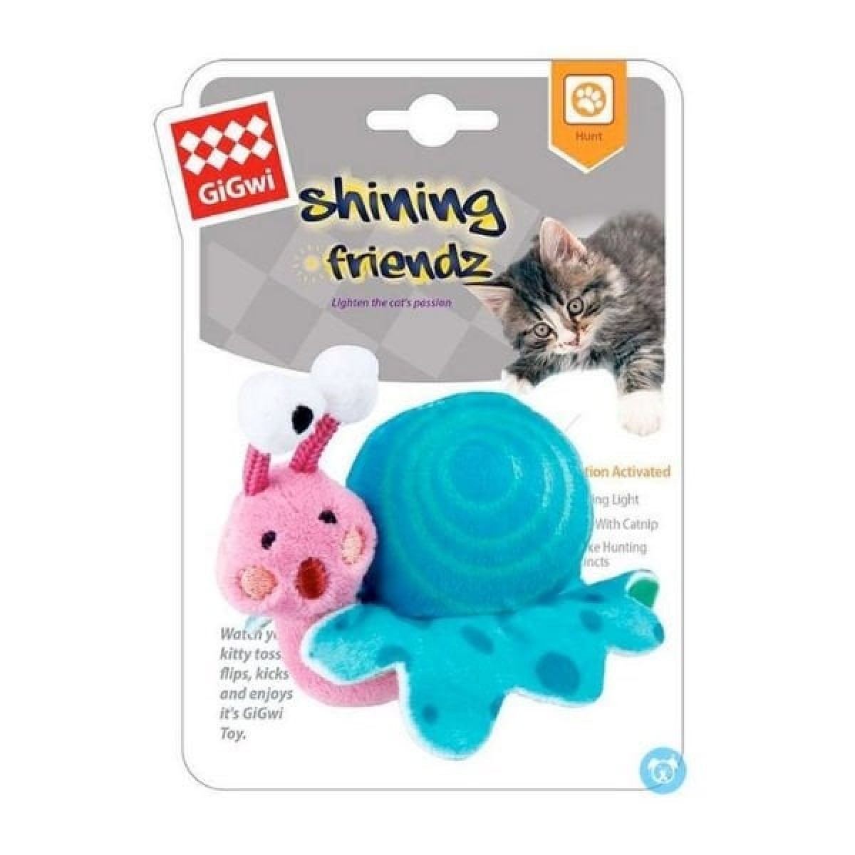 Gigwi Catnipli Işıklı Salyangoz Peluş Kedi Oyuncağı 12 Cm Mavi/Pembe Gigwi Catnipli Işıklı Salyangoz Peluş Kedi Oyuncağı 12 Cm Mavi/Pembe