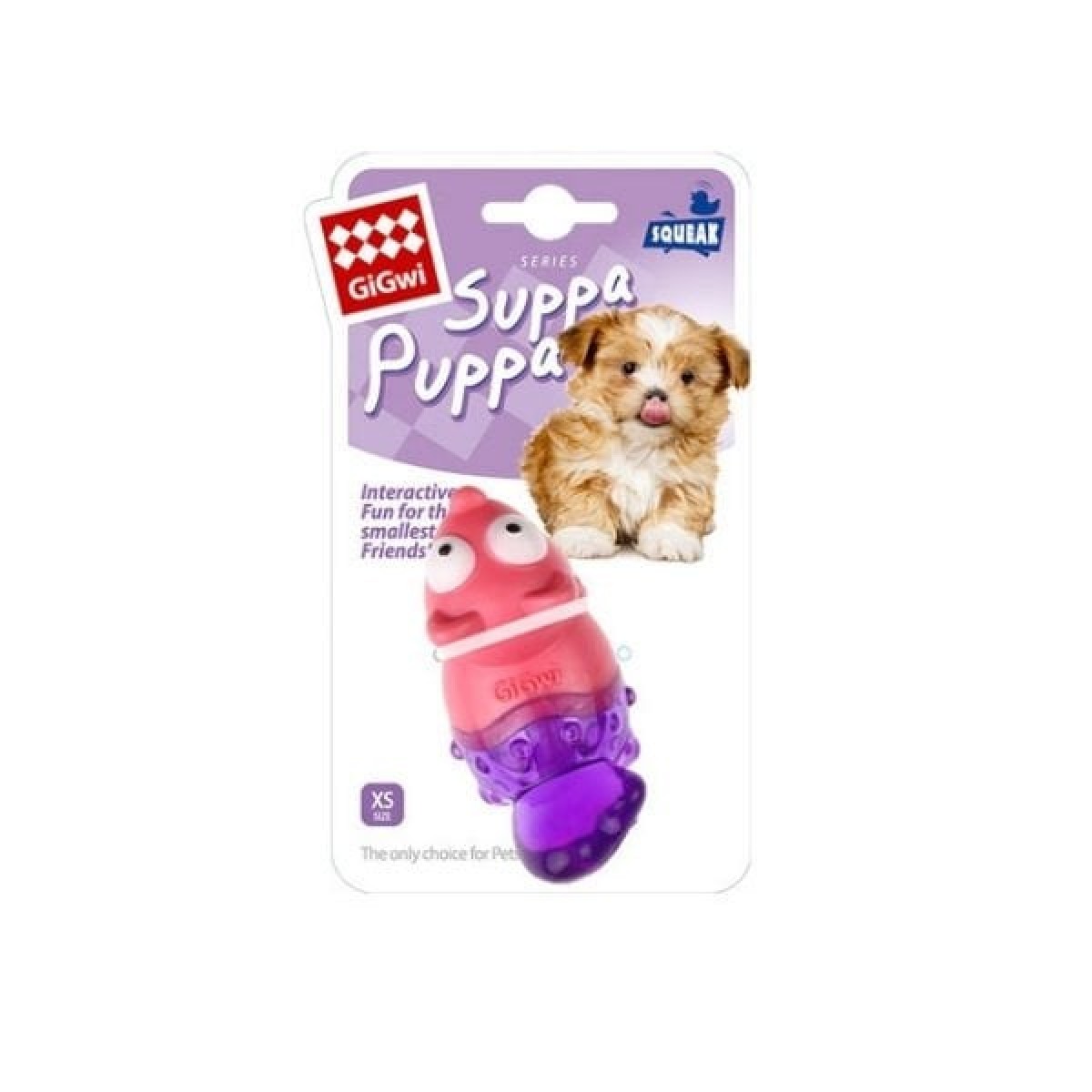 Gigwi Suppa Puppa Tilki Plastik Köpek Oyuncağı Mor/Pembe 7.5x4.5x5 Cm