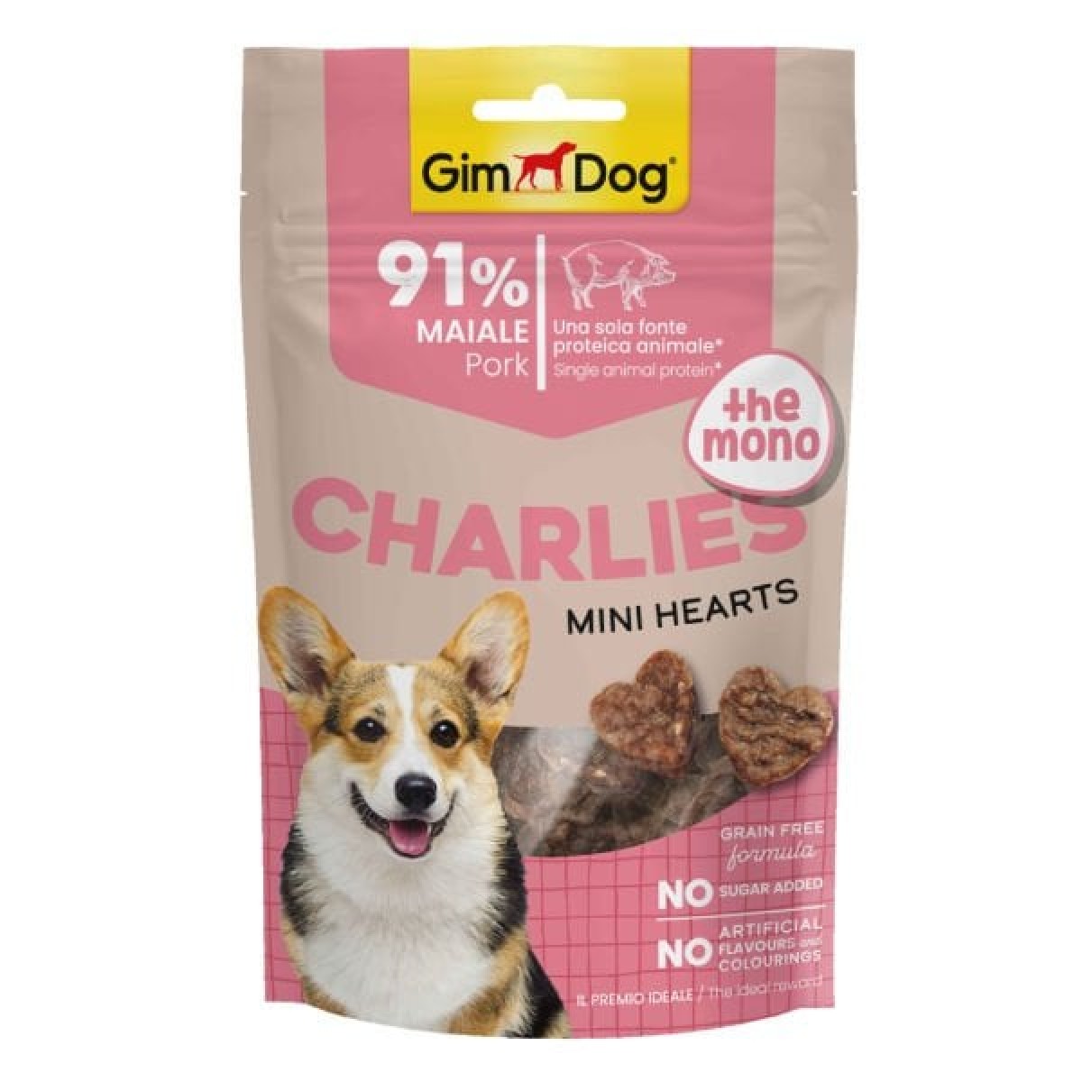 Gimdog Charlies The Mono Domuz Etli Tahılsız ve Şekersiz Köpek Ödül Maması 70 Gr