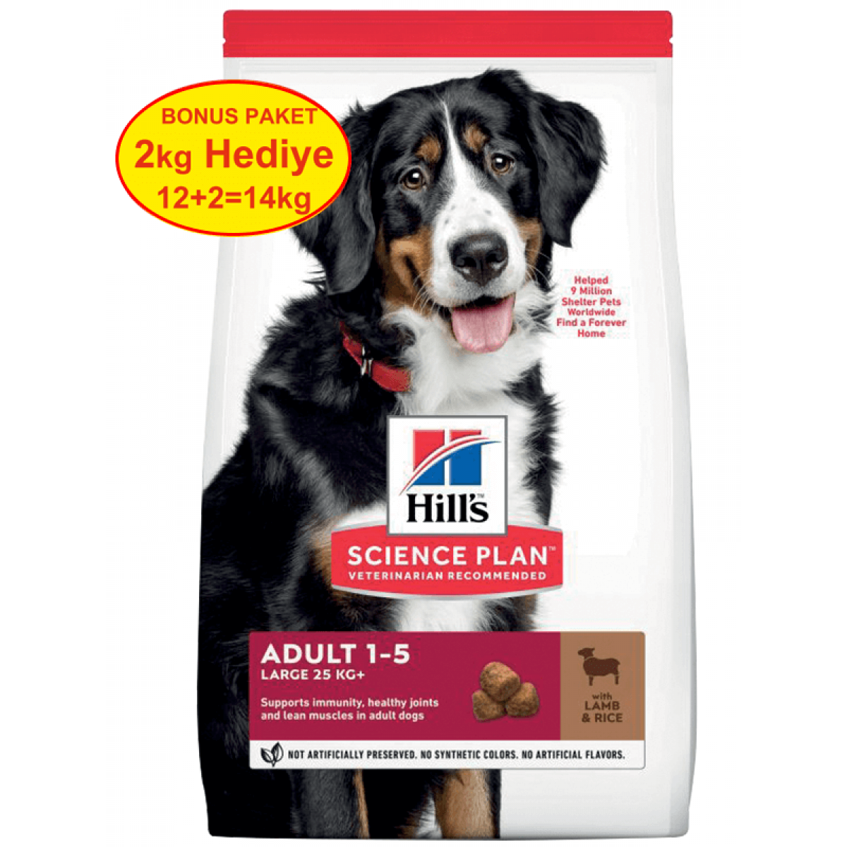 Hills Büyük Irk Kuzu Etli Yetişkin Köpek Maması 12+2 Kg Hediyeli Hills Büyük Irk Kuzu Etli Yetişkin Köpek Maması 12+2 Kg Hediyeli