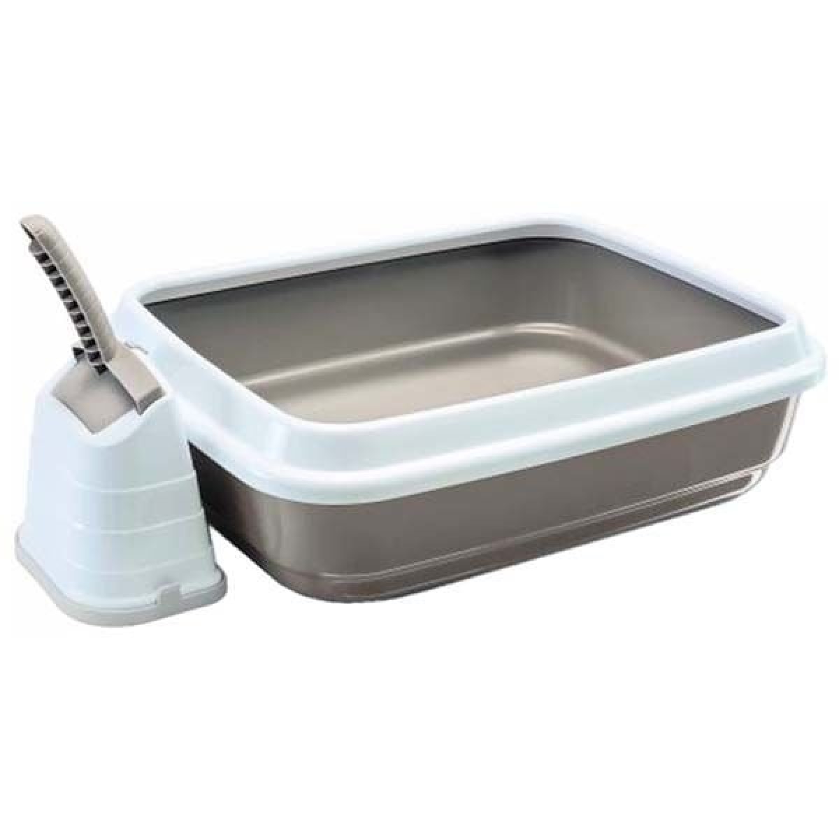 İmac Duo Kürekli Açık Kedi Tuvaleti Gri 50x40x15 Cm İmac Duo Kürekli Açık Kedi Tuvaleti Gri 50x40x15 Cm