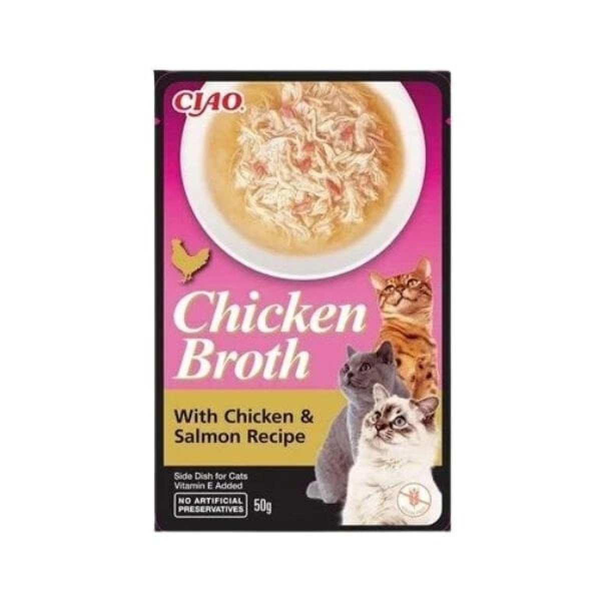 Inaba Ciao Chicken Broth Tavuk Sulu ve Somonlu Kedi Çorbası 50 Gr