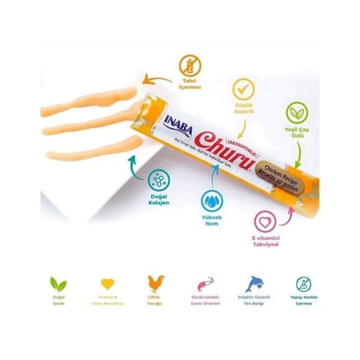 Inaba Ciao Churu Cream Tavuklu ve Deniz Taraklı Sıvı Kedi Ödül Maması 14 Gr 4 Adet Inaba Ciao Churu Cream Tavuklu ve Deniz Taraklı Sıvı Kedi Ödül Maması 14 Gr 4 Adet