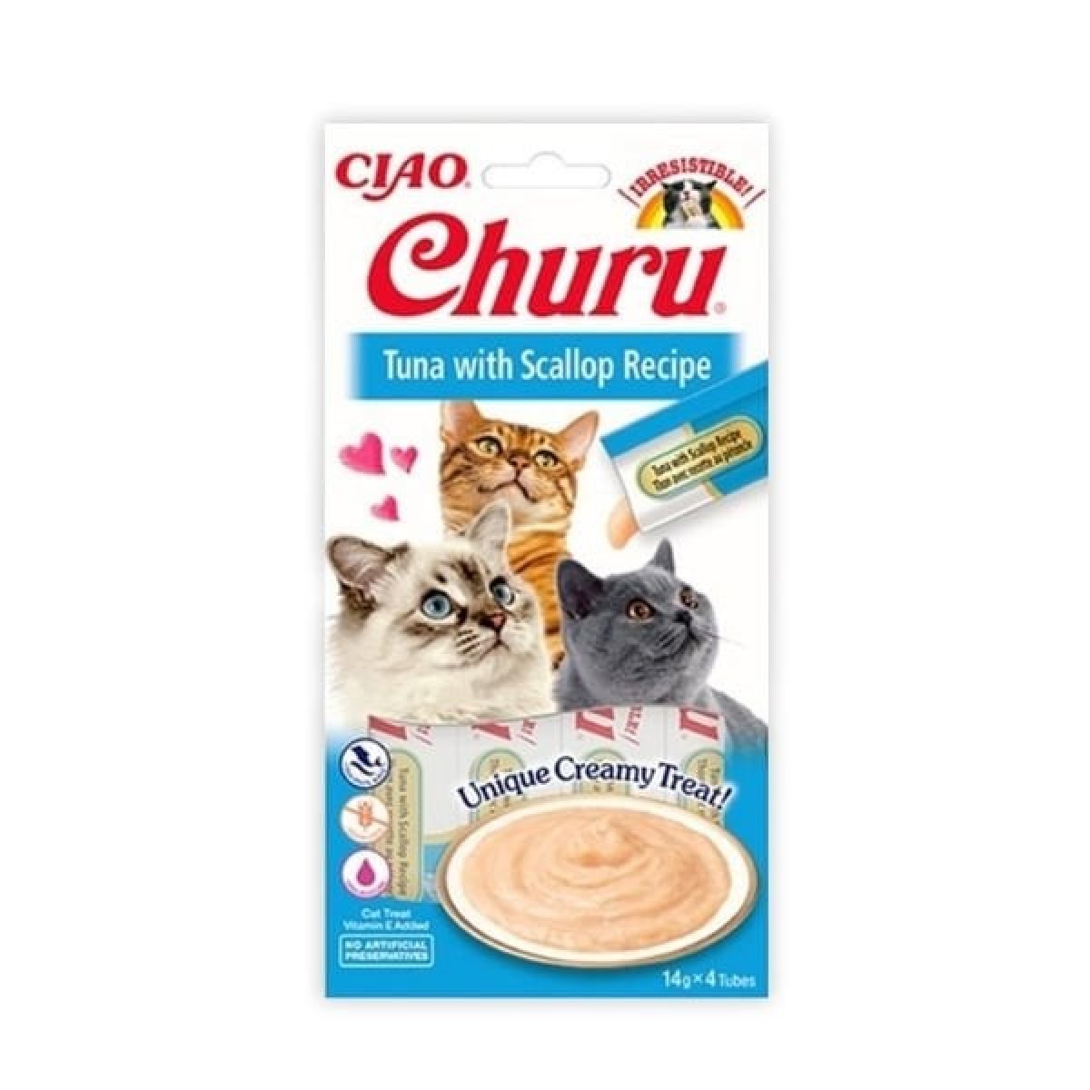 Inaba Ciao Churu Cream Ton Balıklı ve Deniz Taraklı Sıvı Kedi Ödül Maması 14 Gr 4 Adet Inaba Ciao Churu Cream Ton Balıklı ve Deniz Taraklı Sıvı Kedi Ödül Maması 14 Gr 4 Adet