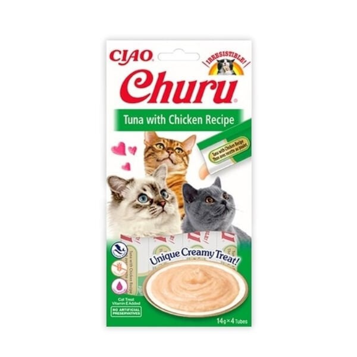 Inaba Ciao Churu Cream Ton Balıklı ve Tavuklu Sıvı Kedi Ödül Maması 14 Gr 4 Adet Inaba Ciao Churu Cream Ton Balıklı ve Tavuklu Sıvı Kedi Ödül Maması 14 Gr 4 Adet