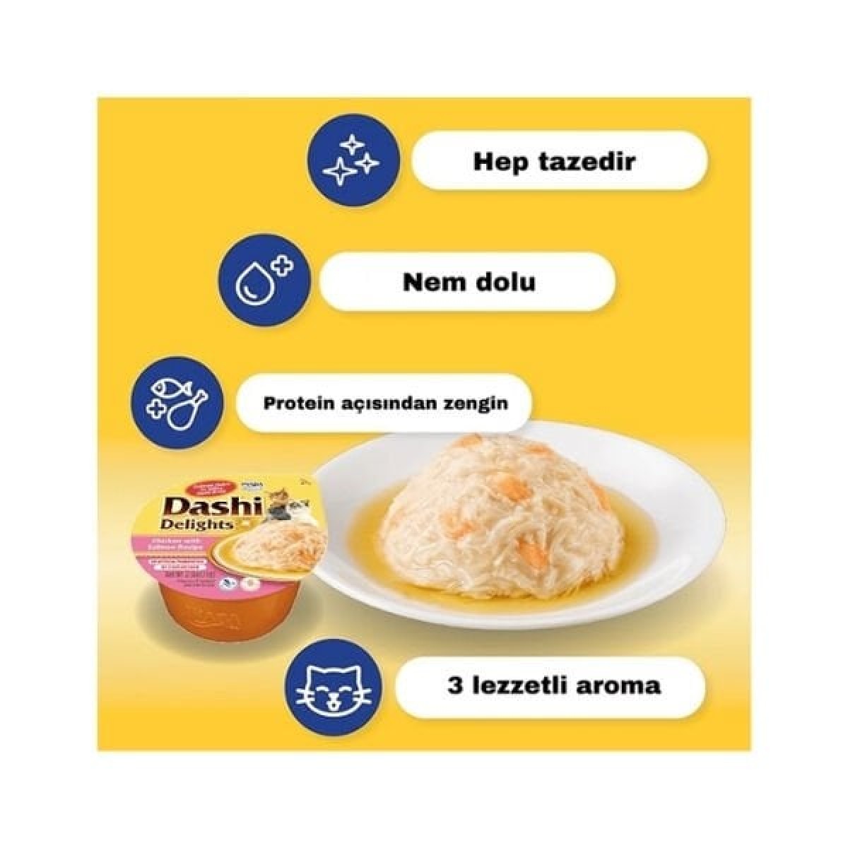 Inaba Ciao Dashi Delights Tavuklu Ton ve Somon Balıklı Kedi Çorbası 70 Gr Inaba Ciao Dashi Delights Tavuklu Ton ve Somon Balıklı Kedi Çorbası 70 Gr