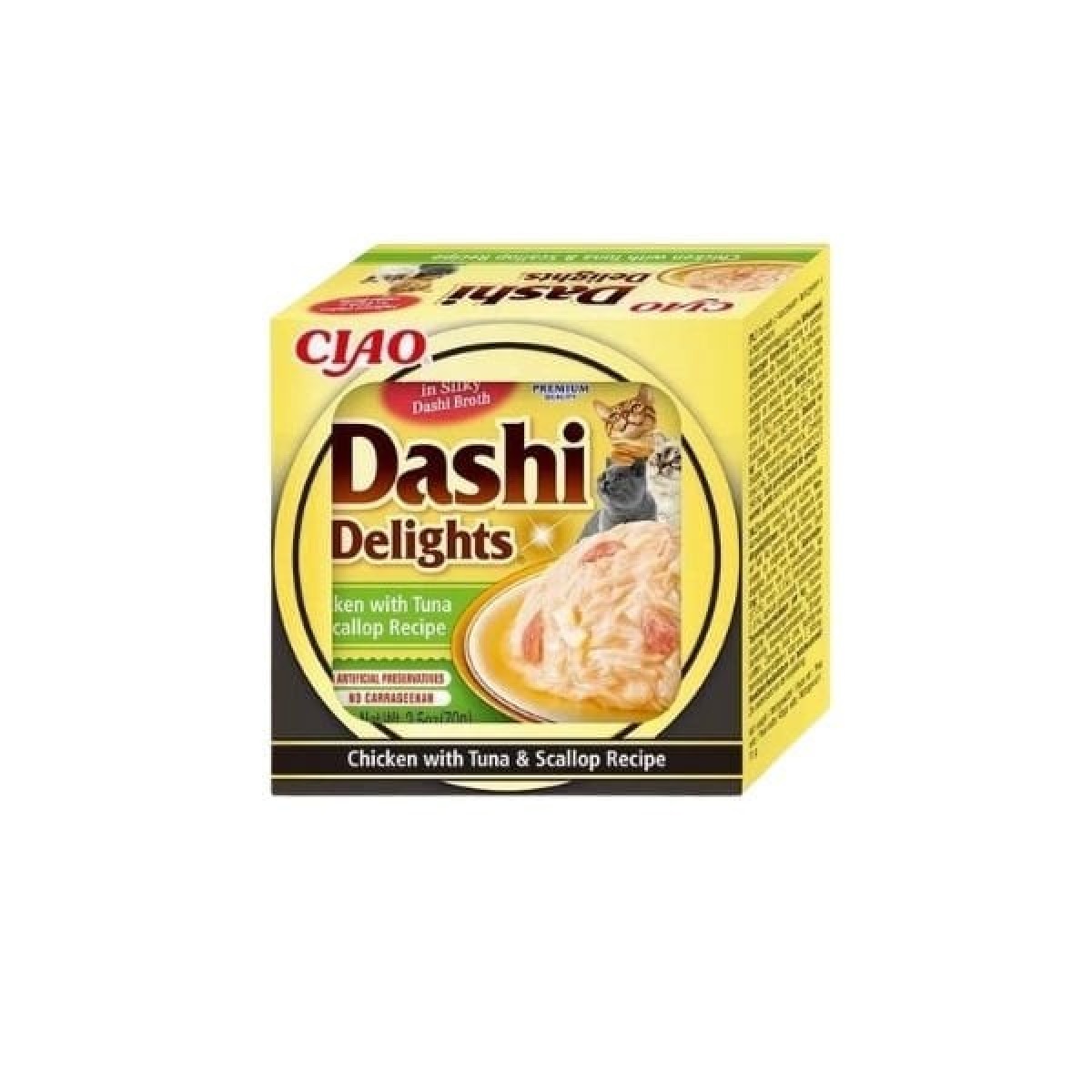 Inaba Ciao Dashi Delights Ton Balıklı Tavuklu ve Deniz Taraklı Kedi Çorbası 70 Gr Inaba Ciao Dashi Delights Ton Balıklı Tavuklu ve Deniz Taraklı Kedi Çorbası 70 Gr